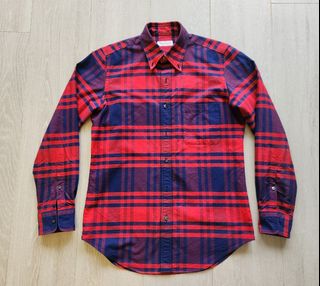 【日本製 Made in Japan】TOMORROWLAND Men Shirt 男裝紅藍格恤衫, Size M 中碼 (胸闊 50cm/ 衫長78cm)64193779682307110