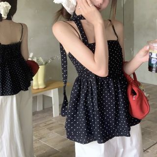 黑色波點吊帶背心短裙 ops64205548028674110