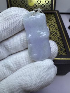 Natural Burmese Jadeite (Type A) 👉 Violet Bamboo Joint Pendant for Peace and Safety 36.3x16.8x5.4mm64196077759490110