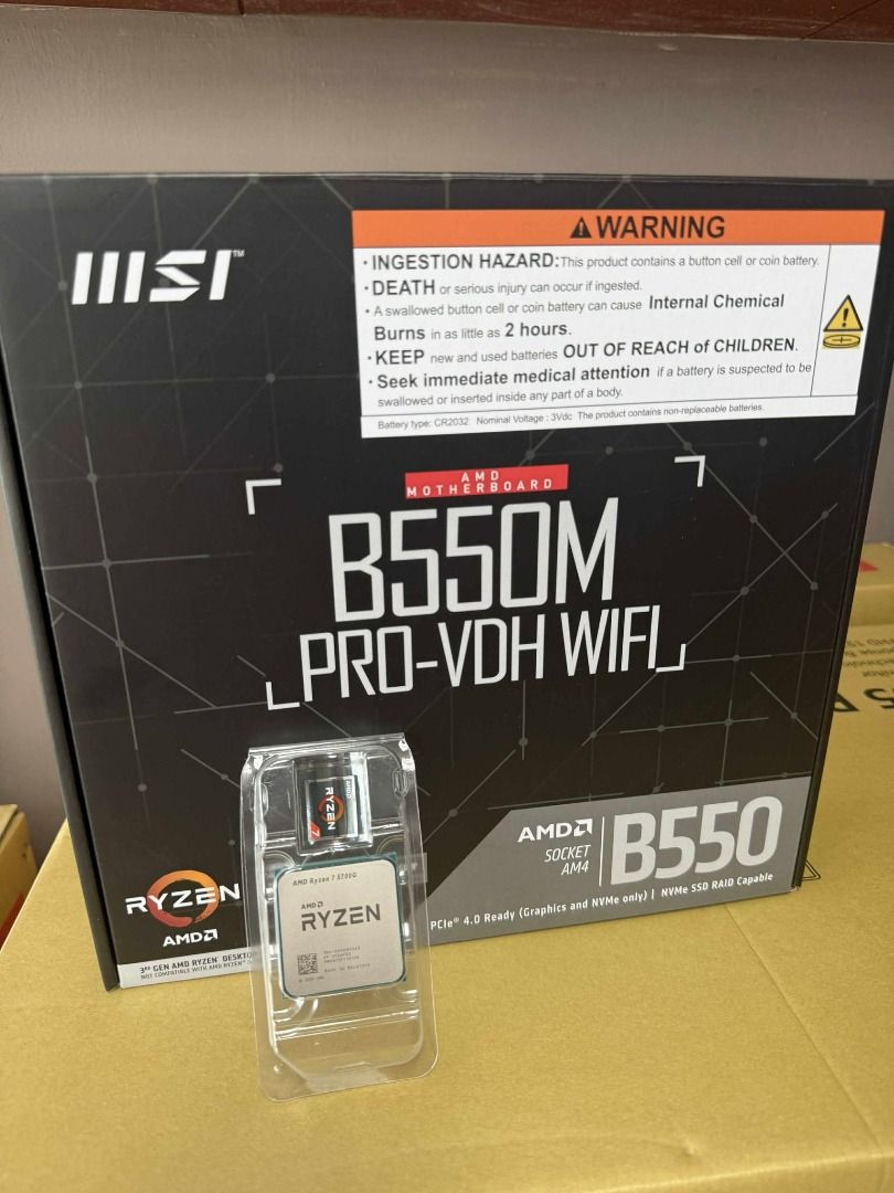 AMD Ryzen 7 5700G + MSI B550M Pro VDH Wifi Bundle (Category: Computer Parts) located in Pasig City. Submitted by technofuseofficial (Listing ID 1398948728, Image 2). Description: AMD Ryzen 7 5700G + MSI B550M Pro VDH Wifi Bundle Brand New and Original Items Store Location: 4F Unit 402, 604 Shaw Boulevard, Barangay Kapitolyo, Pasig City Same Day Delivery: - Lalamove delivery within Metro Manila - For walk-ins: Always PM first for item availability