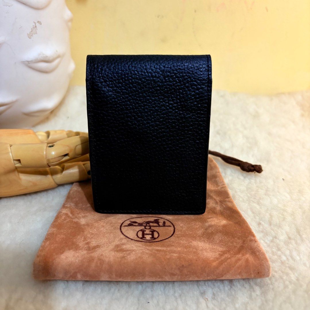 Authentic Vintage Hermes Black Card Holder (Category: Luxury Bags & Wallets) located in Binangonan. Submitted by makoleksyon (Listing ID 1398940221, Image 3). Description: Excellent condition Like new No flaws Fiocci Italy snap buttons Comes with dust bag Bought in Japan 💯% Authentic Money back guarantee .
