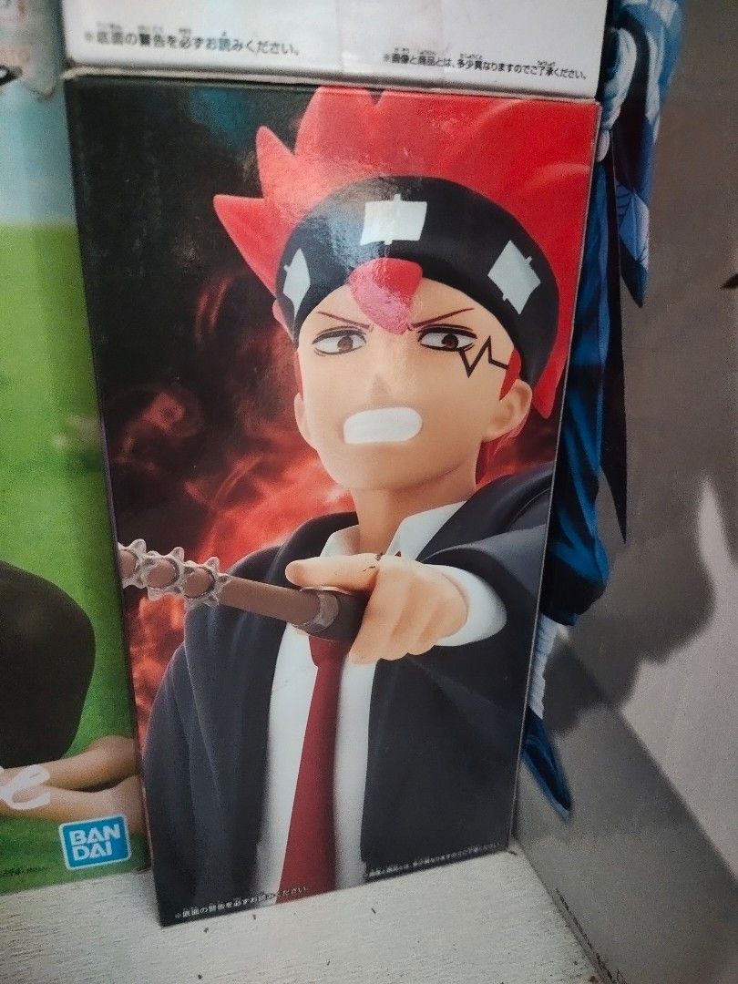 Bandai Mashle Figure (Category: Figurines & Statues) located in Caloocan City. Submitted by mikobentables0967 (Listing ID 1398957650, Image 1). Description: Figure features a character from the Mashle anime . The box shows the character holding a weapon. The figure is from the brand Bandai. The box has Japanese text on it. - Mint In Box.