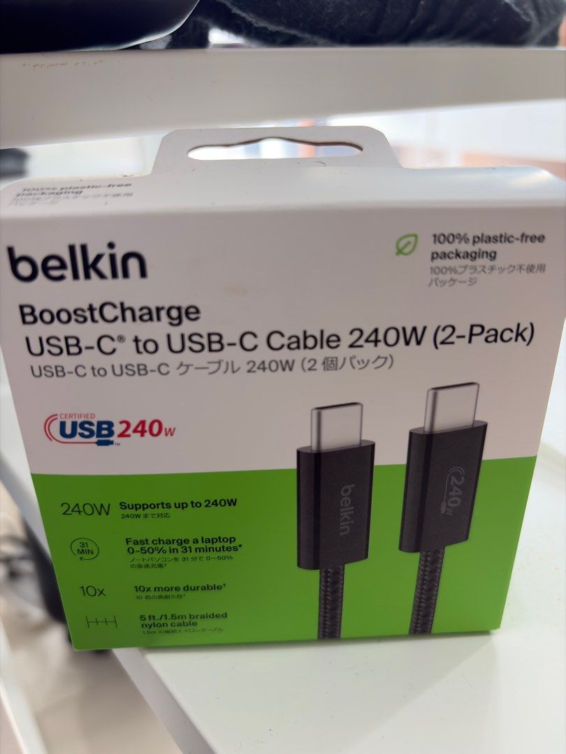Belkin usb-c braided cable 1.5 meters length two-pack (Category: Cables & Adaptors) located in Quezon City. Submitted by gearholics (Listing ID 1398912829, Image 1). Description: Belkin usb c cable brand new Longer cable at 1.5 meters Nylon braided Two pieces in the box Freebie from my powermac order of iPhone 17 Pro Max Meetups/pickup at my place near sm north edsa . Grab or lalamove also possible. You may check my 400+ positive feedbacks here f