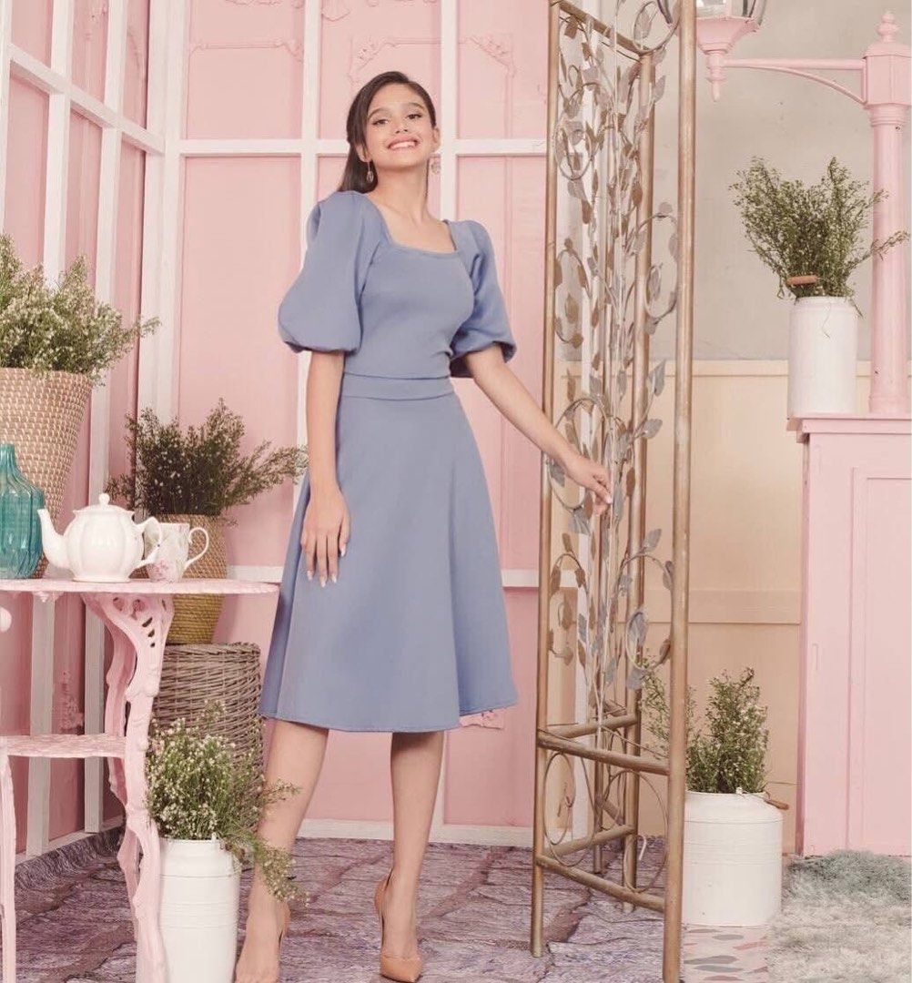 Blue Dress with Puff Sleeves (Category: Dresses) located in Manila. Submitted by mnldstr (Listing ID 1399034107, Image 1). Description: 🩷 Authentic Apartment Eight Dress! Originally bought for 2500php 🩷 Grab/Lalamove 🩷 Buyer should shoulder shipping fee 🩷 Slightly Negotiable .