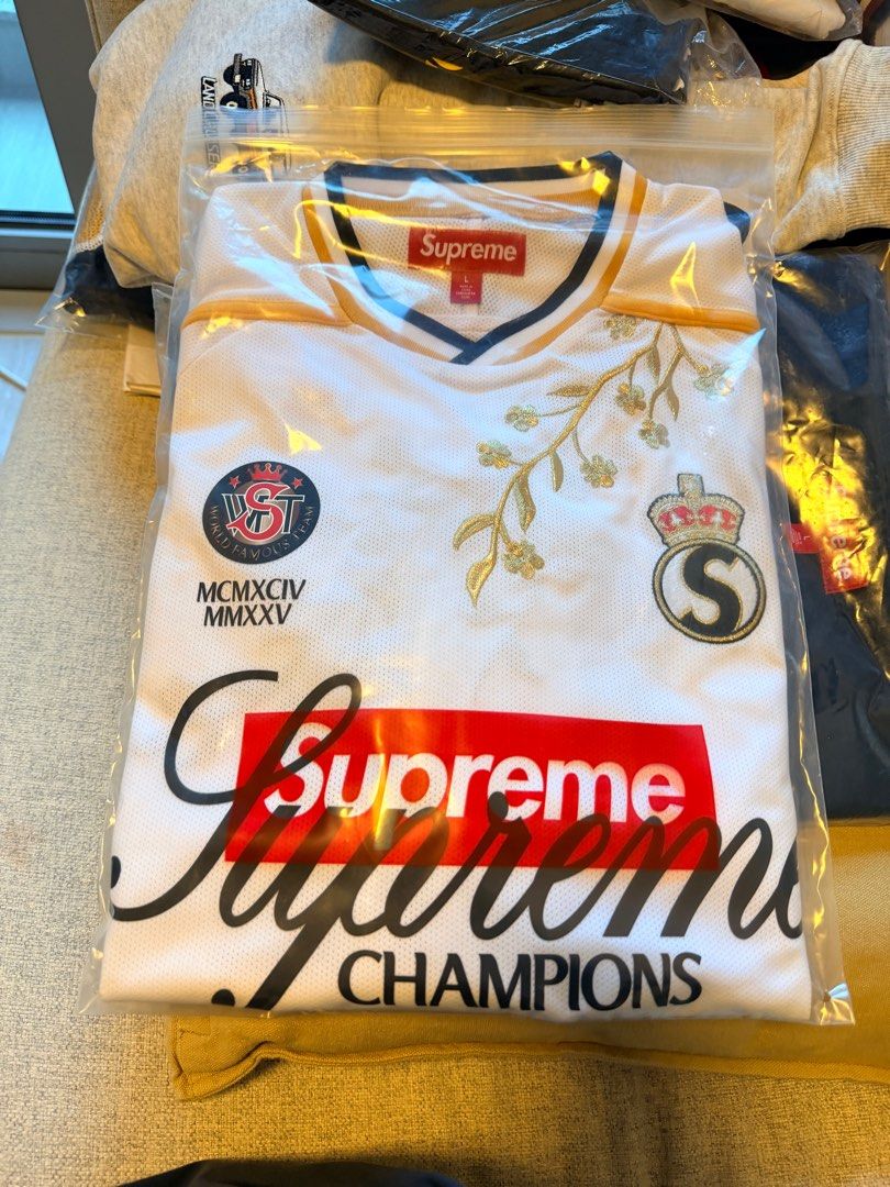 Brand new] Supreme 皇馬Floral Soccer Jersey - White (Size L), 名牌