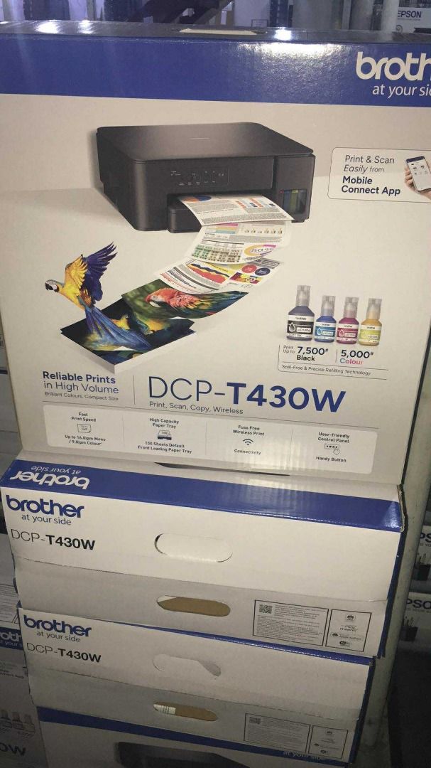 BROTHER DCP-T430W 3N1 WIIFI PRINTER (Category: Printers, Scanners & Copiers) located in Quezon City. Submitted by colisricky75597 (Listing ID 1398928194, Image 2). Description: BROTHER DCP-T430W 3N1 WIIFI PRINTER 3in1 ( COPY,PRINT,SCAN ) BNEW SEALD WITH FREE INK AND CABLE LOC:168 MINDANAO AVE PROJECT 8 QUEZON CITY.