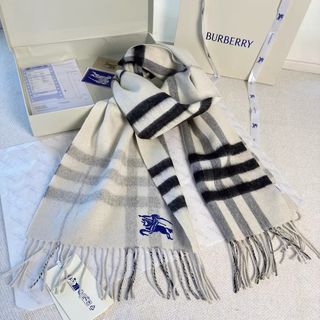 🌟官網授權商家🌟Burberry 雙面格紋金屬線羊絨圍巾64196493851395110