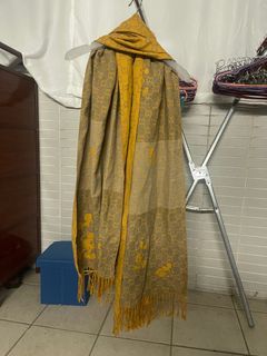 Cashmere scarf Mickey Mouse pattern double side 2 colour yellow and grey khaki 可愛，米奇老鼠雙色雙面羊絨圍巾 頸巾 黃色灰色卡其色大披肩64211133446145110