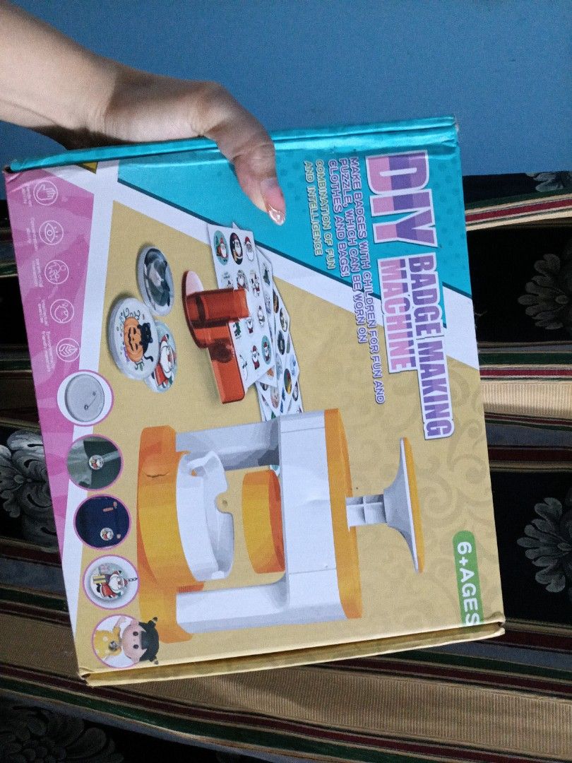 DIY Badge Making Machine (Category: Craft Supplies & Tools) located in Daraga. Submitted by declutter.with_me (Listing ID 1399012354, Image 1). Description: Can pass brandnew, triny lang 3pcs. REPRICED FROM 999 - DIY Badge Making Machine Set - Includes machine, badge components, and instructions - Suitable for ages 6+ - Perfect for crafting and personalized gifts - Complete set, ready to use.