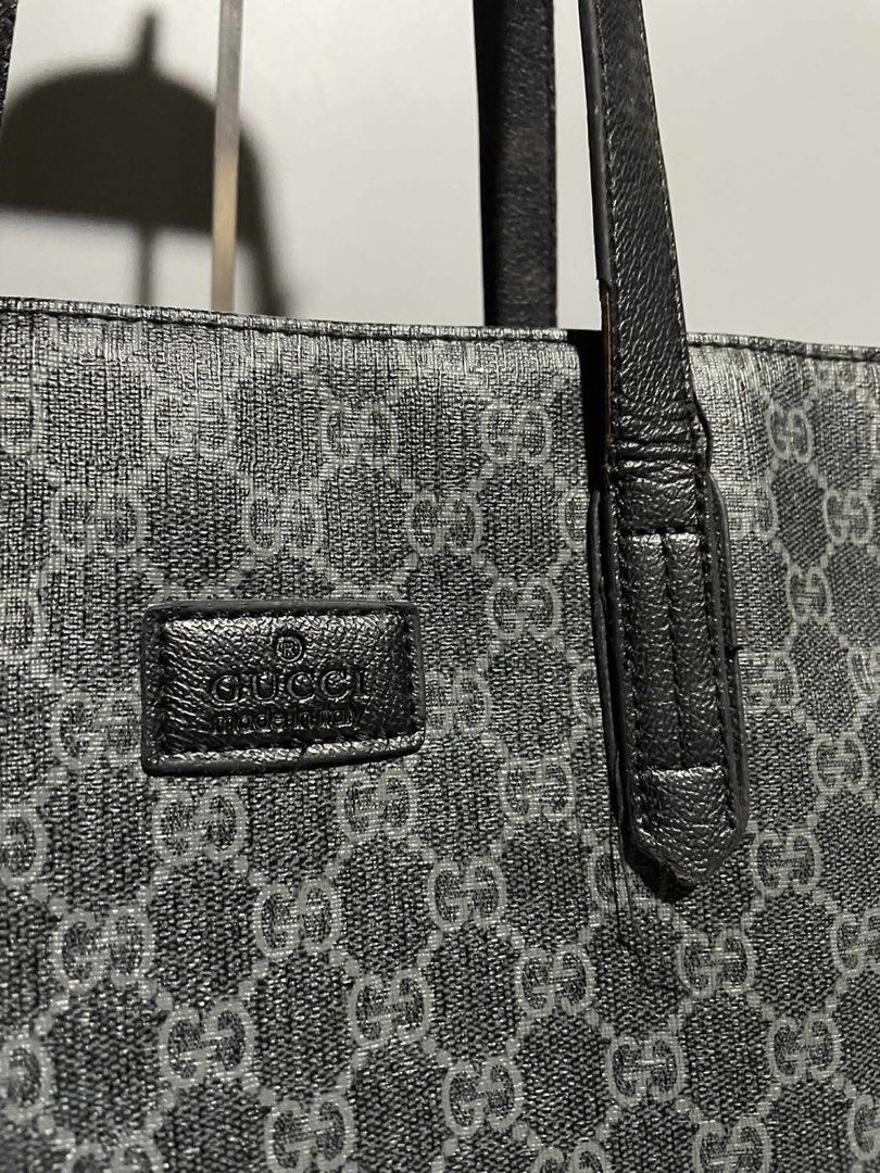 Gucci GG Supreme Tote Bag (Category: Luxury Bags & Wallets) located in Manila. Submitted by z_ware (Listing ID 1399014447, Image 2). Description: - Top Grade Gucci tote bag - Iconic GG Supreme pattern -Black leather handles and trim - Secure zipper closure - Black fabric interior lining - Includes Gucci label - Ideal for daily use -need wash .