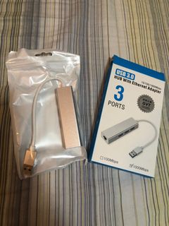 GVT USB 3.0 Ethernet Hub (Supports up to 1000mb) with Three USB Ports / USB 3.0 to Gigabit Ethernet Network Adapter plus 3 x USB Ports64201447320066110