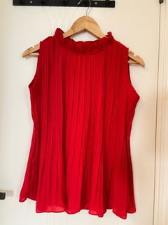 韓國紅色百摺背心64198416878339110