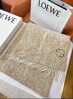 🌟官網授權商家🌟LOEWE 羅意威雙面 Anagram 緹花圍巾64196493830786110