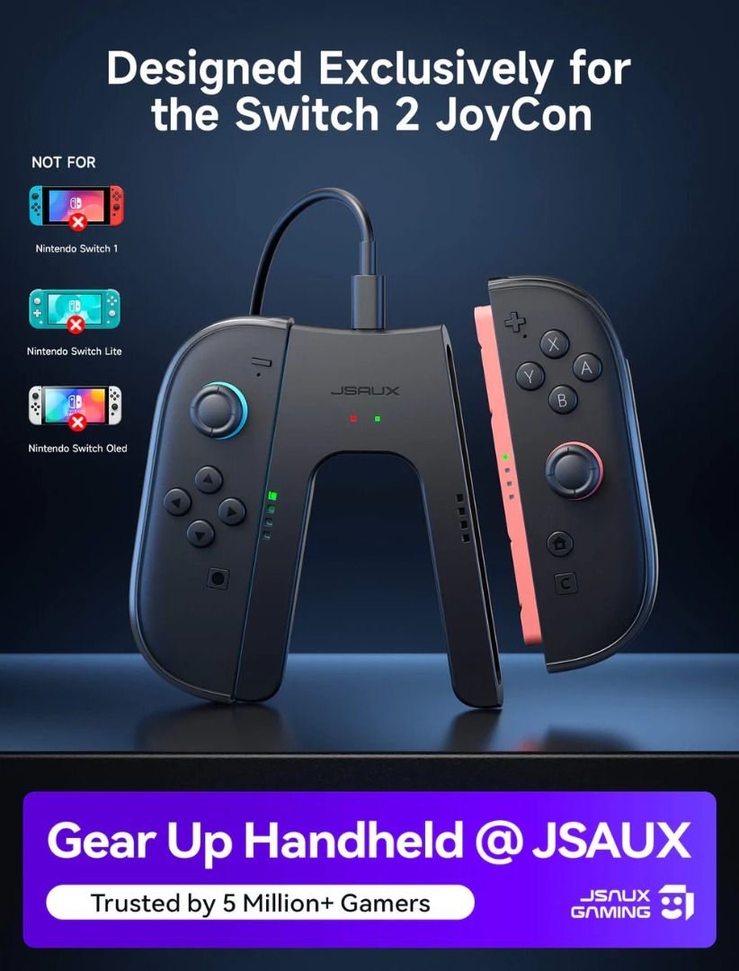 Official JSAUX JoyVerse Series Dual Joy-Con Grip for Nintendo Switch 2 ...