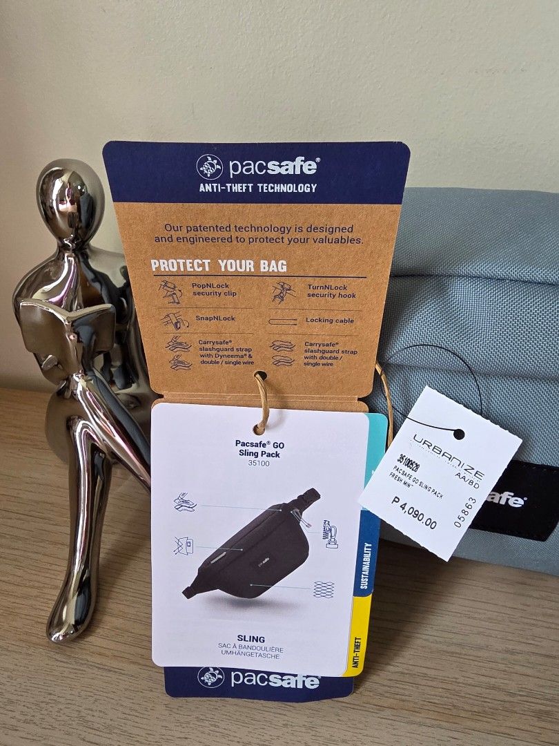 Pacsafe GO Sling Pack (Category: Sling Bags) located in Taguig. Submitted by youcompleteme (Listing ID 1398997117, Image 2). Description: ✨️Limited-Time Offer✨️ Only a few pcs left ➡️ Check my other posts for more available designs 🔥 The posted price is the last price 📌 Please read the payment and pick-up details before inquiring 💰 Price is final: Php 2,658.50 Original price: Php 4,090.00 ❌️ No bargaining / no extra discount 🔥 Super low price