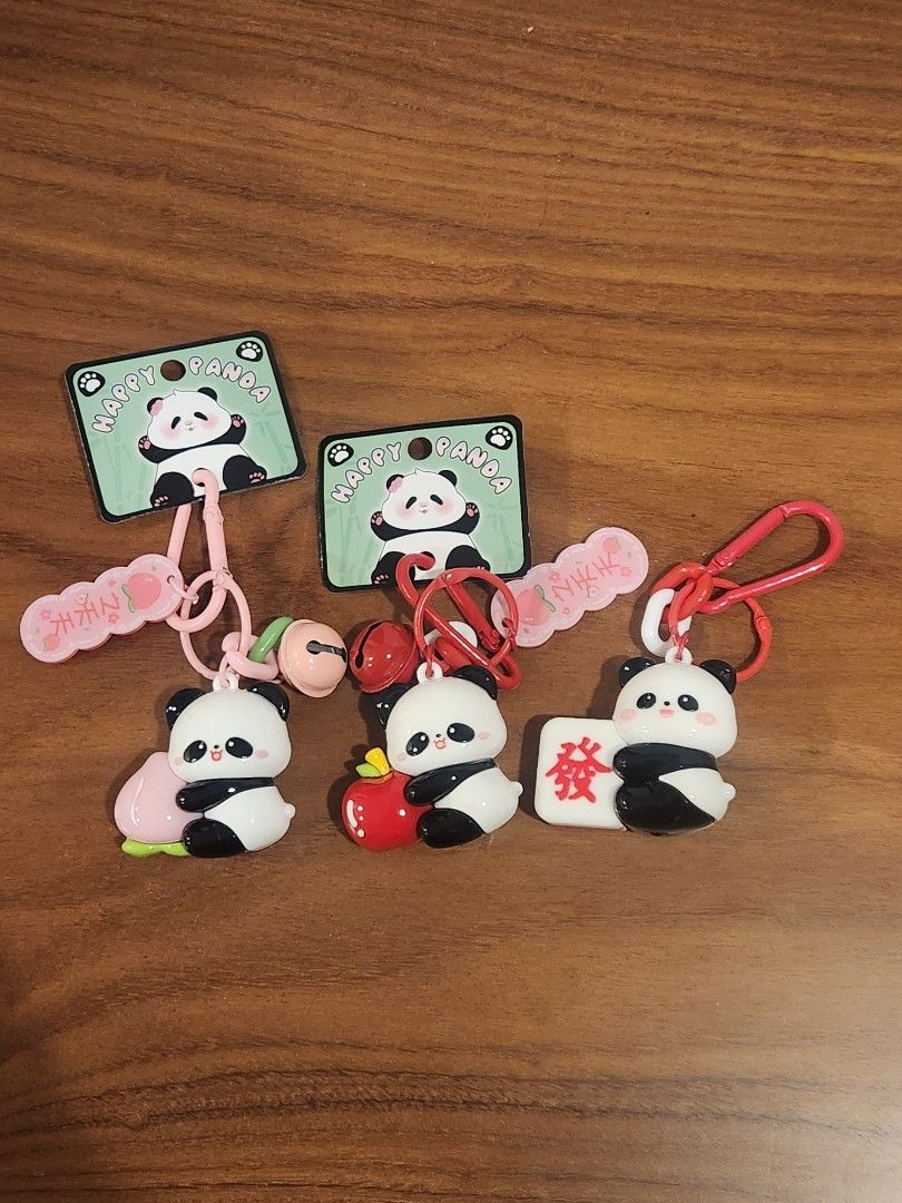 Panda Keychains (Category: Character Goods) located in Singapore. Submitted by Kyrawang (Listing ID 1399017239, Image 1). Description: New.