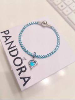 🌟官網授權商家🌟Pandora 潘多拉藍色纏繩矩形鍊手鍊64200587704451110