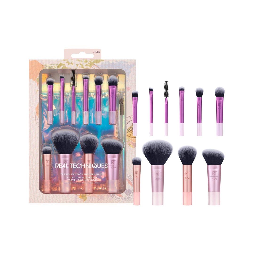 Real Techniques Travel Fantasy Makeup Brush Kit (Category: Makeup) located in Manila. Submitted by beautyhubbb (Listing ID 1398874742, Image 1). Description: - Real Techniques Travel Fantasy brush kit - Includes 10 travel-sized brushes - For face, eyes, and brows - Variety of brush shapes and sizes - Comes in clear plastic packaging - Ideal for travel and on-the-go makeup application DIRECT FROM RT WAREHOUSE !! with zero to minimal box defects on