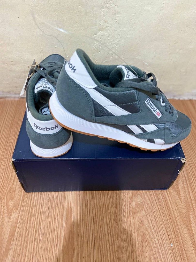 Reebok Classic Nylon Running Shoes - Grey/White (Category: Sneakers) located in Manila. Submitted by ChenG (Listing ID 1398917266, Image 3). Description: brand-new Classic Reebok Nylon running shoes in grey and white. Size 10 US. Includes original box and tags. Made in Vietnam..