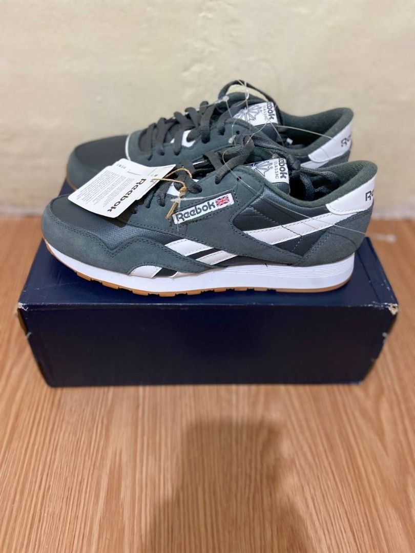 Reebok Classic Nylon Running Shoes - Grey/White (Category: Sneakers) located in Manila. Submitted by ChenG (Listing ID 1398917266, Image 2). Description: brand-new Classic Reebok Nylon running shoes in grey and white. Size 10 US. Includes original box and tags. Made in Vietnam..