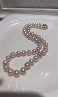 福利特價S925銀天然極光淡水珍珠頸鍊7.5-8.5mm 極光鏡面正圓  媲美日本akoya 花珠珍珠頸鏈64196896218369110
