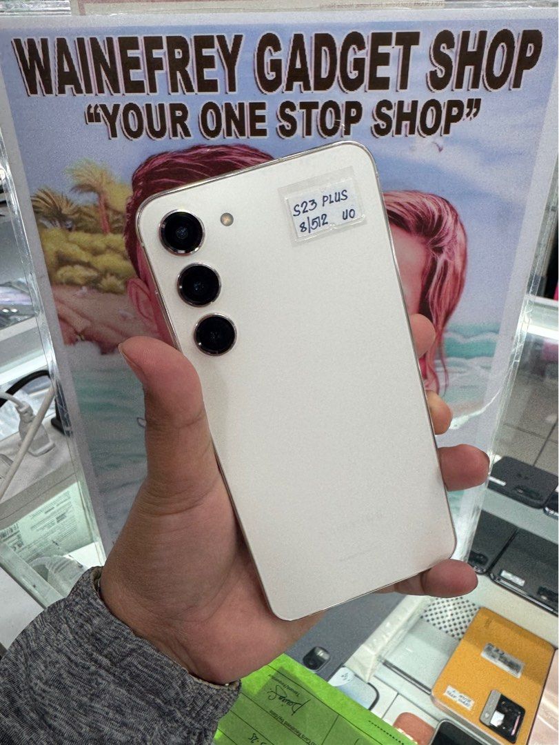 Samsung S23+ 8/512gb (Category: Samsung) located in San Juan City. Submitted by wainefreygadgetshop (Listing ID 1398919550, Image 1). Description: Samsung S23+ 8/512gb (SEARCH MO NALANG FULL SPECS) ALL GOODS AT WORKING NO HIDDEN ISSUE NO REPAIR HISTORY BATTERY Makunat CAMERA MALINAW PEDE PANG BACK UP PHONE Test to sawa bago bayaran SEARCH NYO NALANG FULL SPECS BAWAL SA MAARTE MAKINIS PEDE SA MAARTE !BAWAL SA NAG IINARTE. MAGBASA KA MUNA BAGO KA M