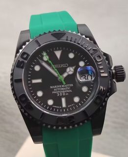 【Custom】Seiko mod with Seiko NH35 mechanical movement Sapphire glass 40mm Green strap comes with a beautiful watch box64201038257921110