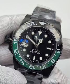 【訂制】SEIKO MOD黑鋼雪碧圈左霸 搭載精工NH35機械機芯 40mm 904L精鋼 藍寶石玻璃面 附送精美錶盒64202895272961110