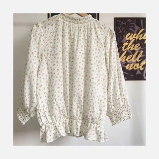🆕Shuttle notes 碎花  綿麻  森系 透氣 七分袖 上衣 日牌 日系 娃娃衫 橡筋 公主袖 襯衫 襯裙 TEXTILE LABEL64203305496835110
