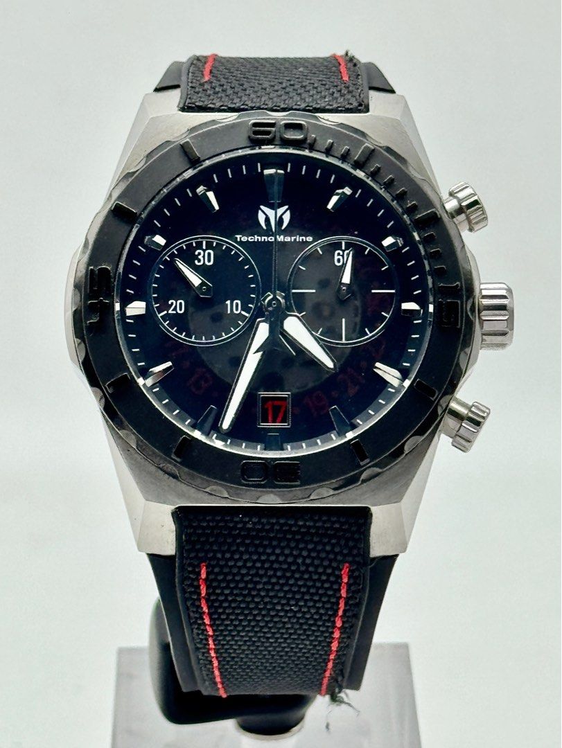 TECHNOMARINE Reef Shark 519006 Black Dial Rubber Strap (Category: Men's Watches) located in Manila. Submitted by _classicwatchcollection (Listing ID 1398926705, Image 1). Description: WT01061 FS: TECHNOMARINE Reef Shark 519006 Black Dial Rubber Strap Php 10,000 Condition: 9/10 Ref: 519006 Movement: Automatic Case size: 48mm With box only. Pm or Contact 09621977434 for inquiries..