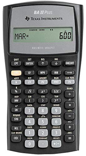 Texas Instruments BA II plus financial calculator64204301601154110