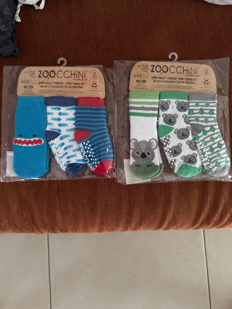 Zoochini Comfort Terry Socks Set - Koala or Shark (Category: Babies & Kids Fashion) located in Quezon City. Submitted by saaaandy (Listing ID 1398945697, Image 1). Description: Zoochini Socks 2 designs available: Koala Green or Shark Blue Price: P500 each Payment: BPI or Gcash deposit only Delivery: shipping c/o buyer For inquiry: 09088805796.