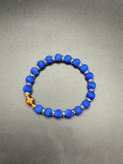 100%天然青金石扭紋雕刻/血珀設計款手串  (高品質)64212821990017110