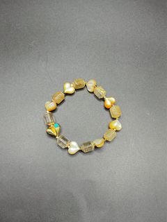 100%天然鈦晶/金貝母愛心設計款手串 - 高品質64212821916803110