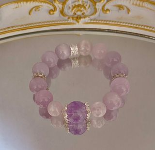 大特價!12mm-13mm+大咪數拉絲貓眼紫鋰輝手串手鏈!64211132994946110