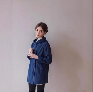 155/S Size Earth Music & Ecology Deep Blue Women's Mid-length Outer Jacket64218035273089110