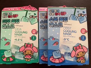 6片Cell Fusion C Cica/First Cooling Mask X Melody,鎮靜冰感保濕舒緩面膜,韓國🇰🇷64210511753986110