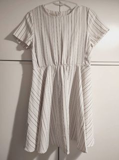 黑白直間有裙上班連身裙64209178707970110