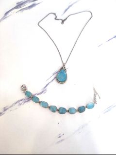 925純銀海藍寶頸錬及手錬64212407511297110