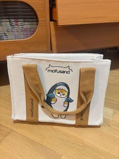 95%new! mofusand 貓咪企鵝帆布手提袋 tote bag64211993679490110