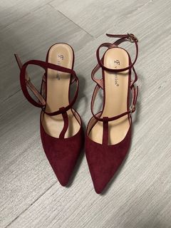 99%新 酒紅色 女神鞋 高跟鞋 顯腳瘦 8cm high heel shoes64215943684483110