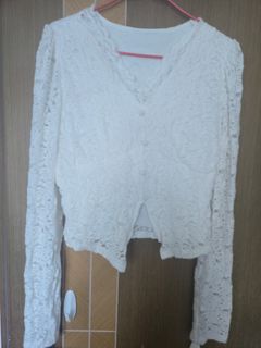 白色蕾絲長袖打底 white lace top64208763389441110