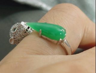 💯🅰️天然翡翠戒指/銀64209179556993110