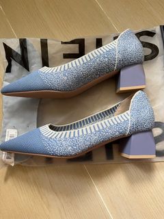 淺藍色針織高跟鞋64209178810755110