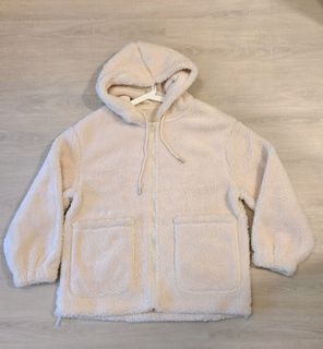 全新 米白色毛絨連帽外套64210708722563110