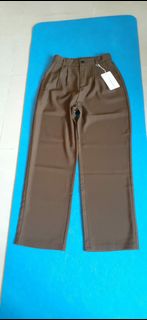 全新棕色闊腿褲64211782077313110