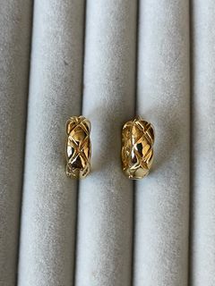 淡金色交叉耳圈64214533474947110