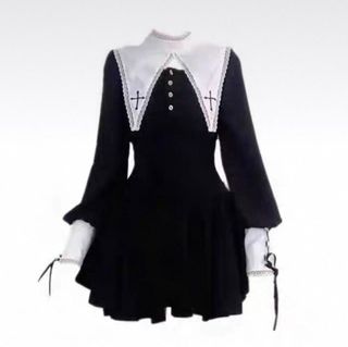 萬聖節洛麗塔修女假兩件連衣裙64216420155011110