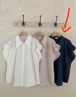 荷葉泡泡袖襯衫64217125716738110