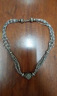 民族風情 18吋 多條接合 閃礦石 純銀 頸鍊 (see settlement location frist)64216185985795110